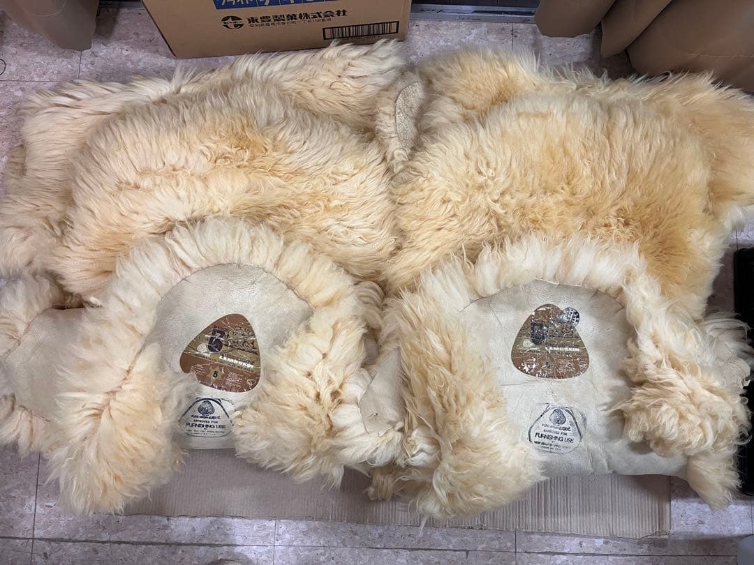 BOWRON ボーロン 天然 ムートンラグ ニュージーランド 羊毛　4枚セット