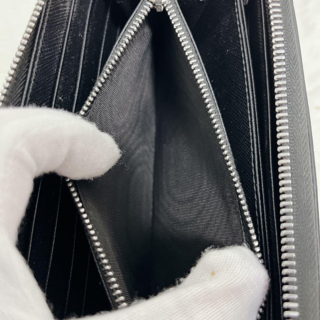 【未使用級】PRADA 長財布 レザー クロコストライプ ギャランティカード付