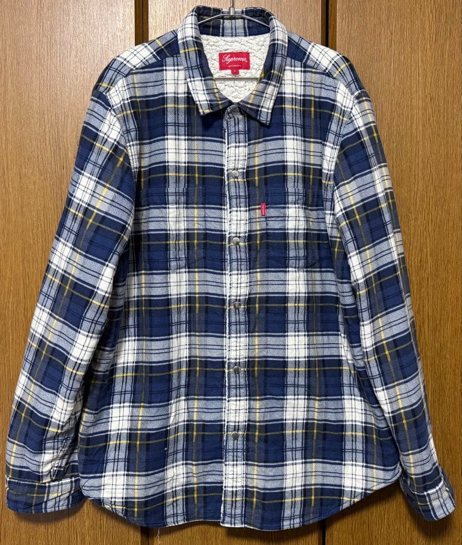 Supreme Flannel Sherpa Shirt チェック ネルシャツ