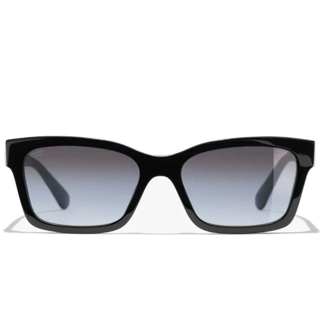 CHANEL ブラック サングラス スクエア型