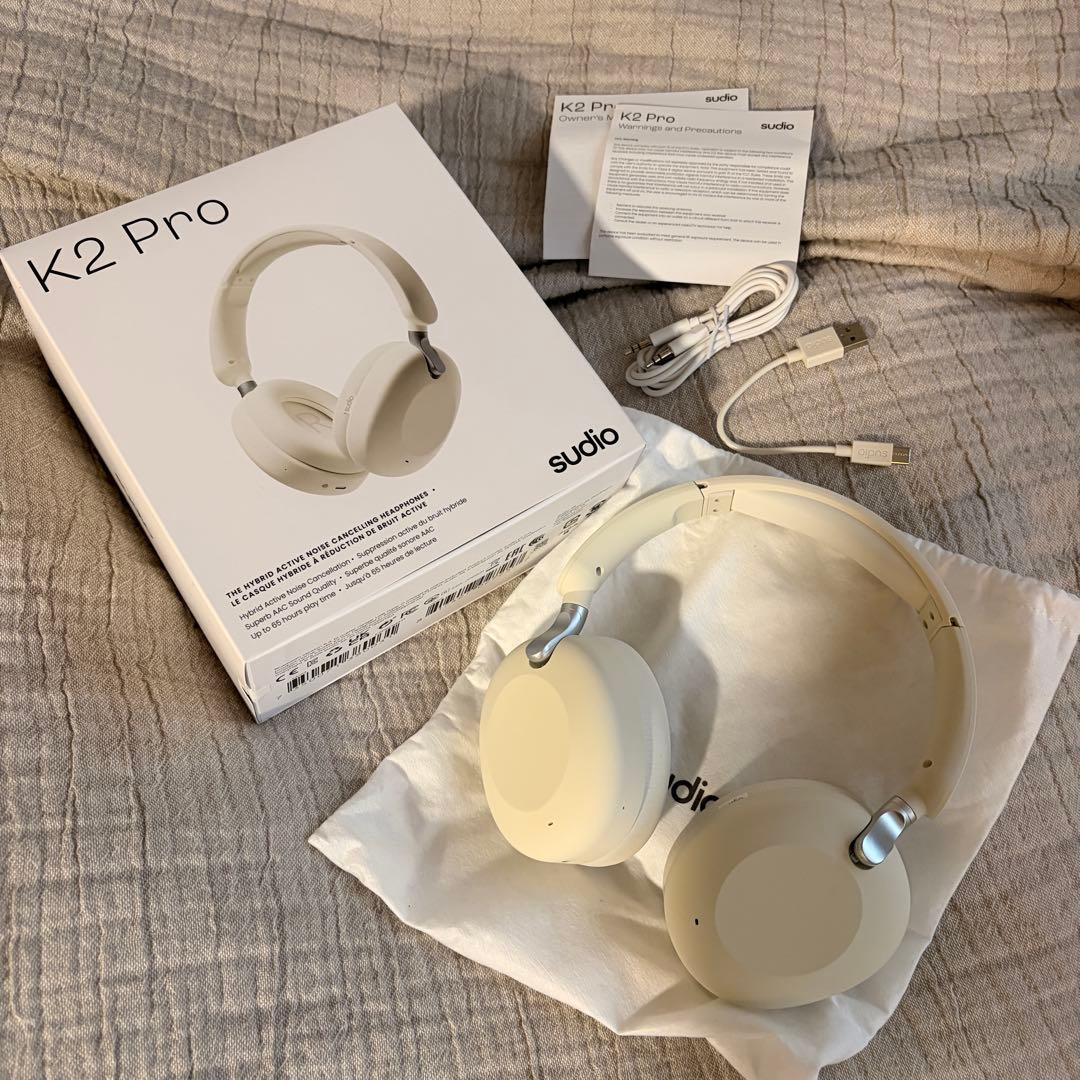 美品 Sudio K2 Pro ワイヤレスヘッドホン ホワイト
