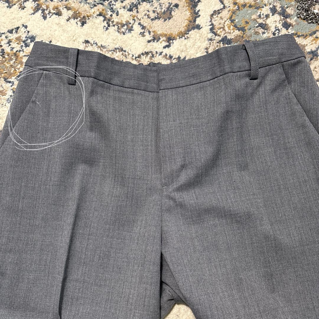 グレー ノーカラー ビジネススーツ 上下セット グリーンレーベル