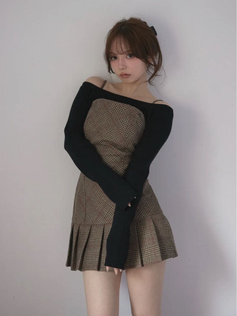 ワンピース andmary Selena check mini dress