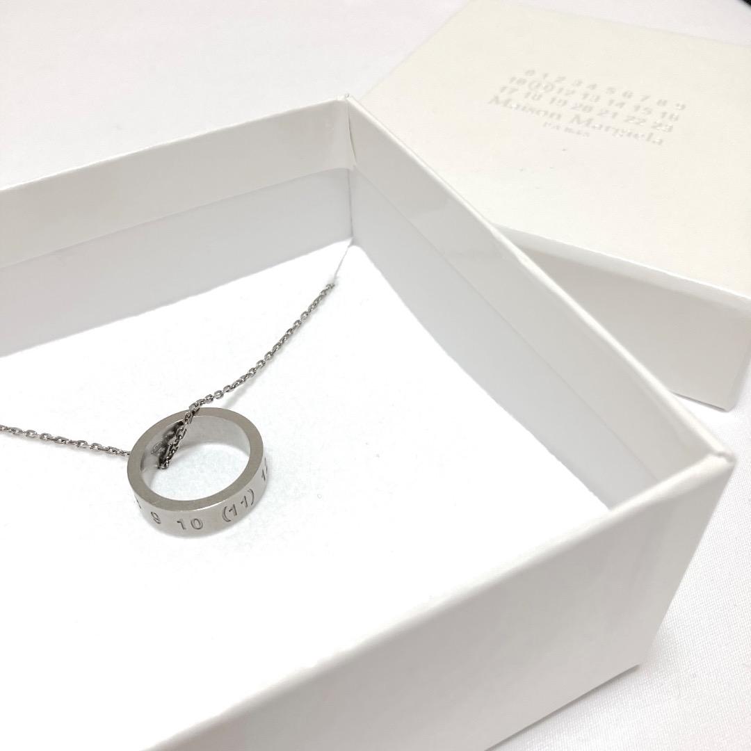 新品 25ss マルジェラ ナンバリングリングネックレス 銀シルバー 18297