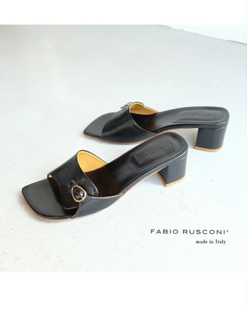 【美品】39 ファビオルスコーニ ミュール サンダル ブラック 24cm