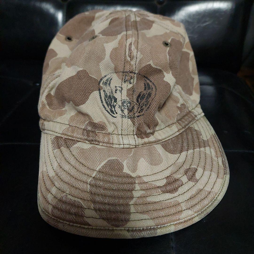 RRL HBTメカニックキャップ サービスキャップ カモフラージュ ロゴプリント