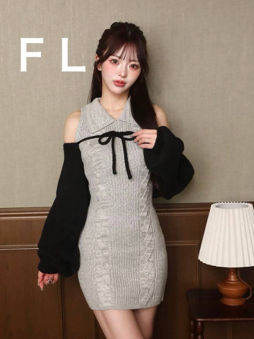 Darich ダーリッチ　ショートボレロニットミニワンピース FLサイズ