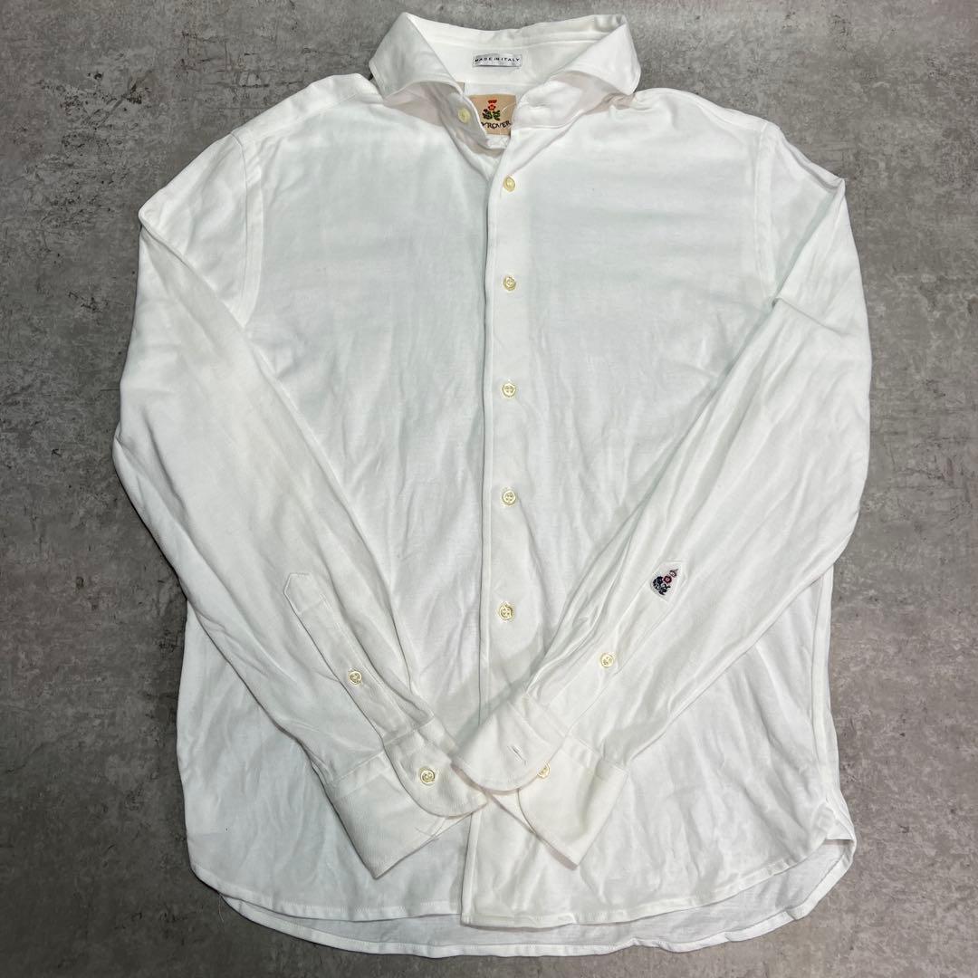 GUYROVER ギローバー カッタウェイ セミワイドカラー ホワイトイタリアL