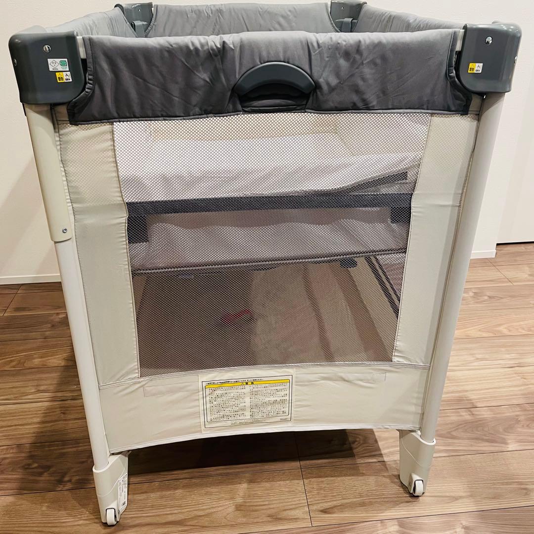 【美品】 最上位モデル Apricaベビーベッド ココネルエアー グレーベアー