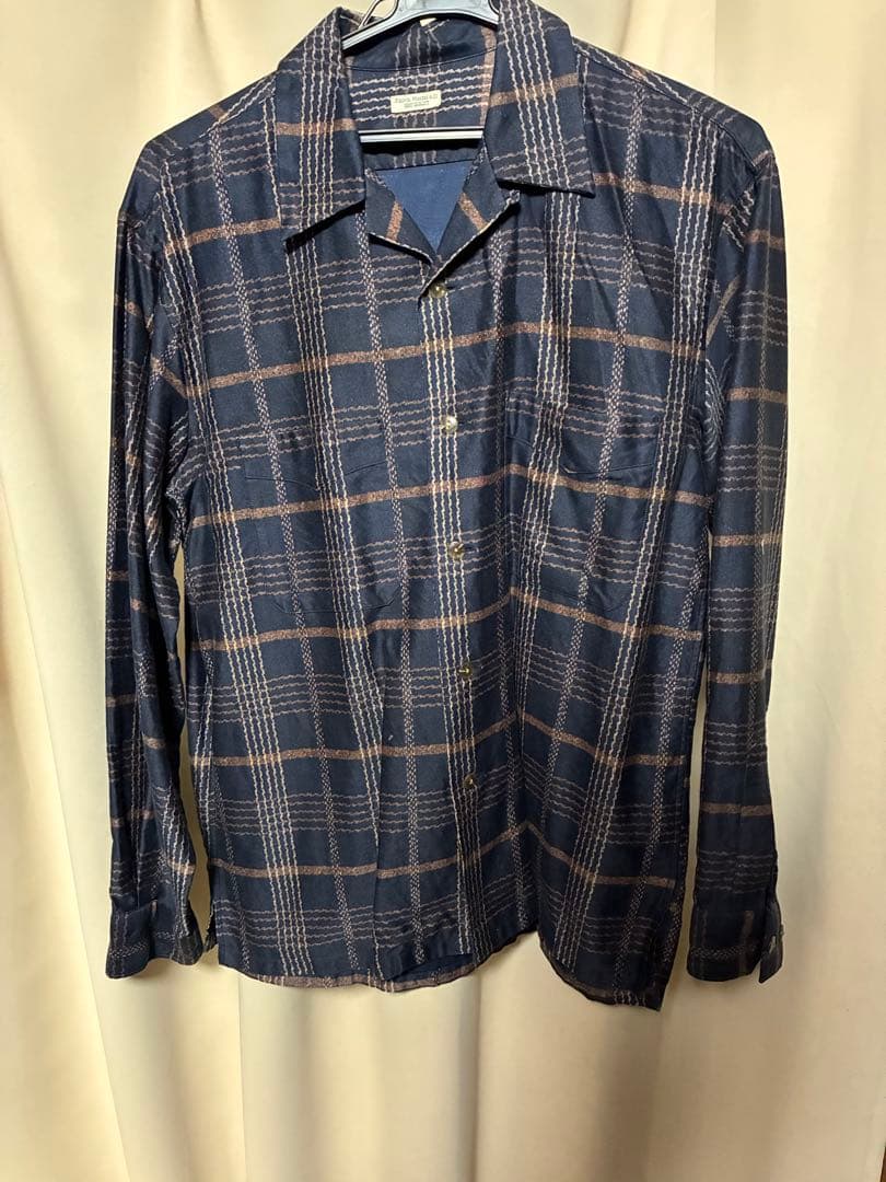 PHIGVEL Makers & Co. 長袖シャツ ネイビー/ブラウンチェック