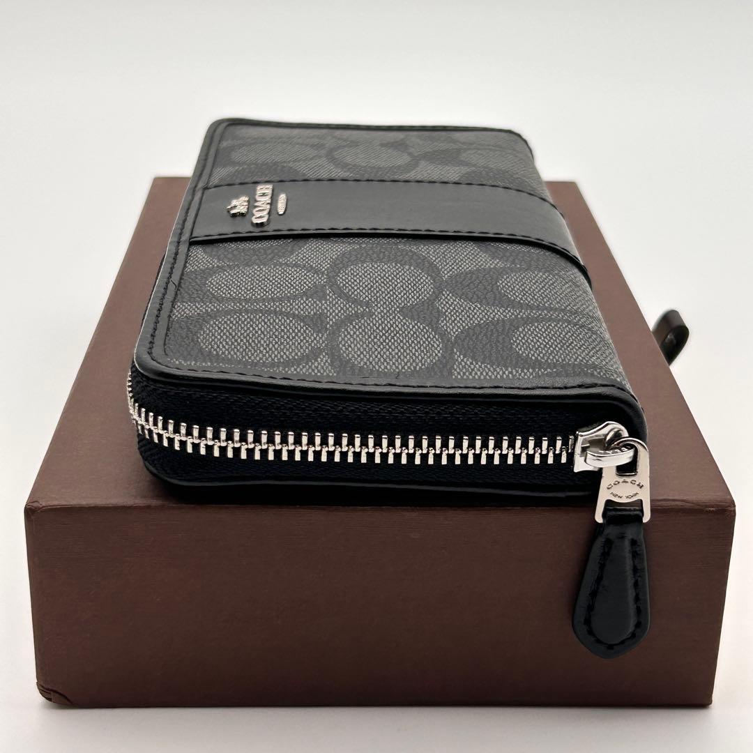 ✨極美品✨ COACH コーチ 長財布 ラウンドファスナー ブラック レザー