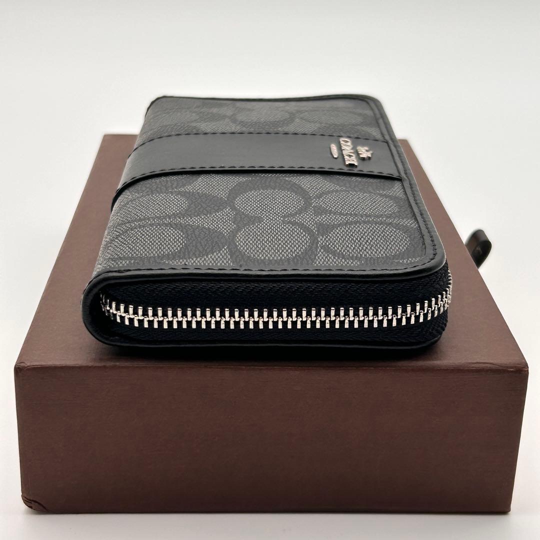 ✨極美品✨ COACH コーチ 長財布 ラウンドファスナー ブラック レザー