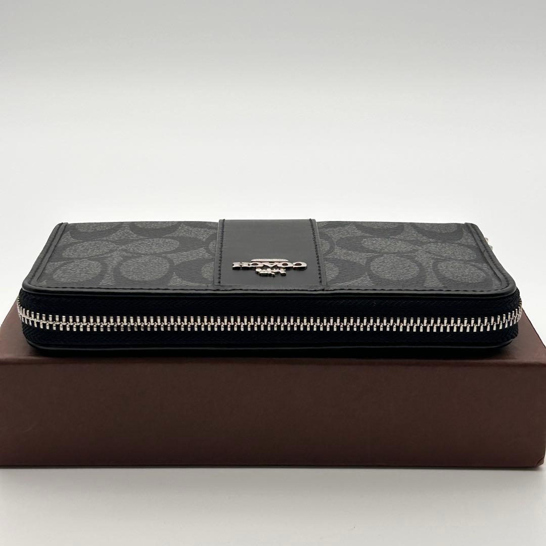 ✨極美品✨ COACH コーチ 長財布 ラウンドファスナー ブラック レザー