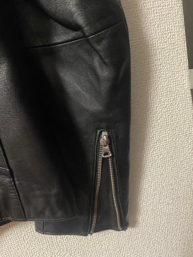 【美品】STUDIOUS シングルライダースジャケット ラムレザーブルゾン