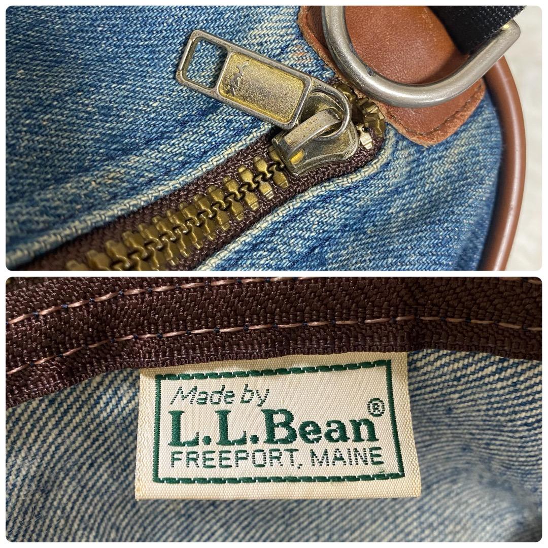 【希少】80s ビンテージエルエルビーン　デニム×レザー　ボストンバッグ