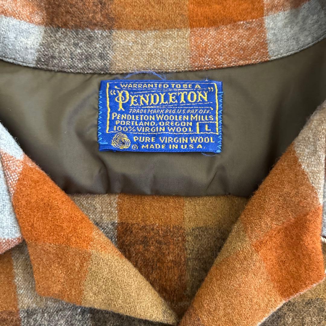 70s ペンドルトン PENDLETON ボードシャツ ウールシャツ 開襟　極美