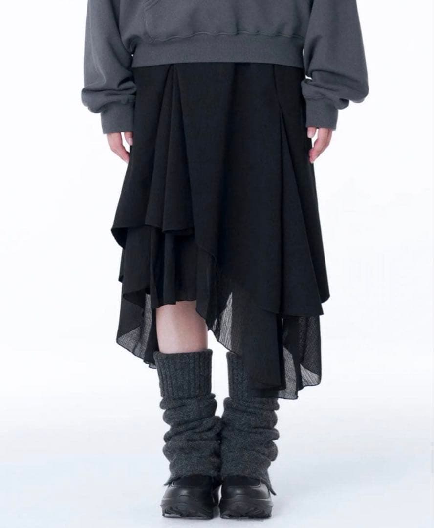 タグ付き 未使用 misekiseoul ロング レイヤード フレア スカート