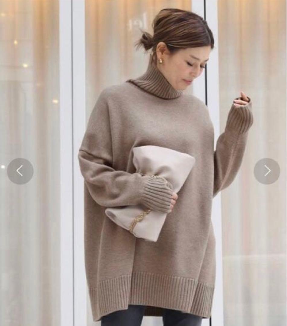 CINOH オーバーサイズ ハイネックニット ブラック