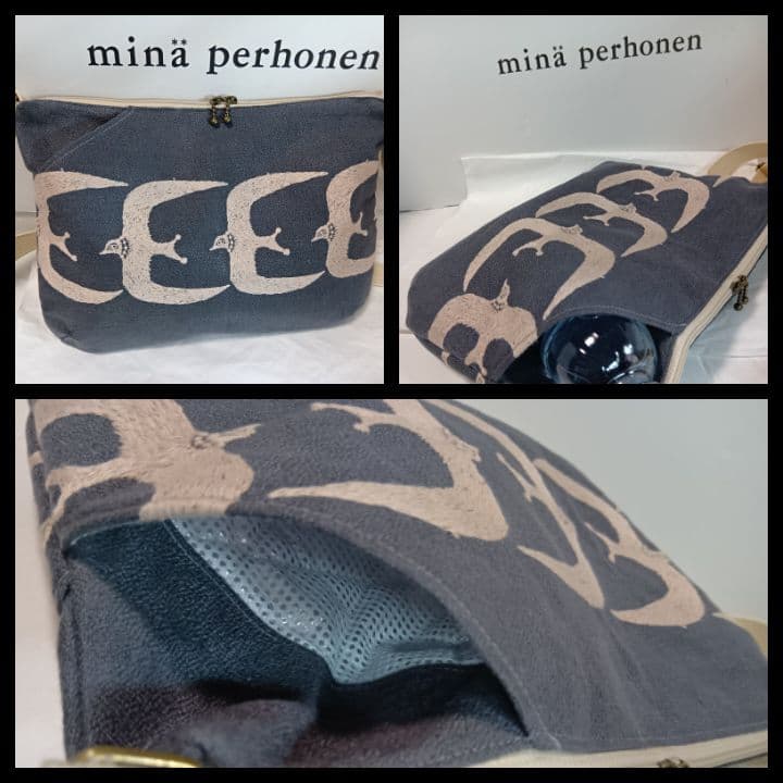 保温保冷ポケット付き♪ボディーバック　両面２ポケット付き♪ミナペルホネン　go!