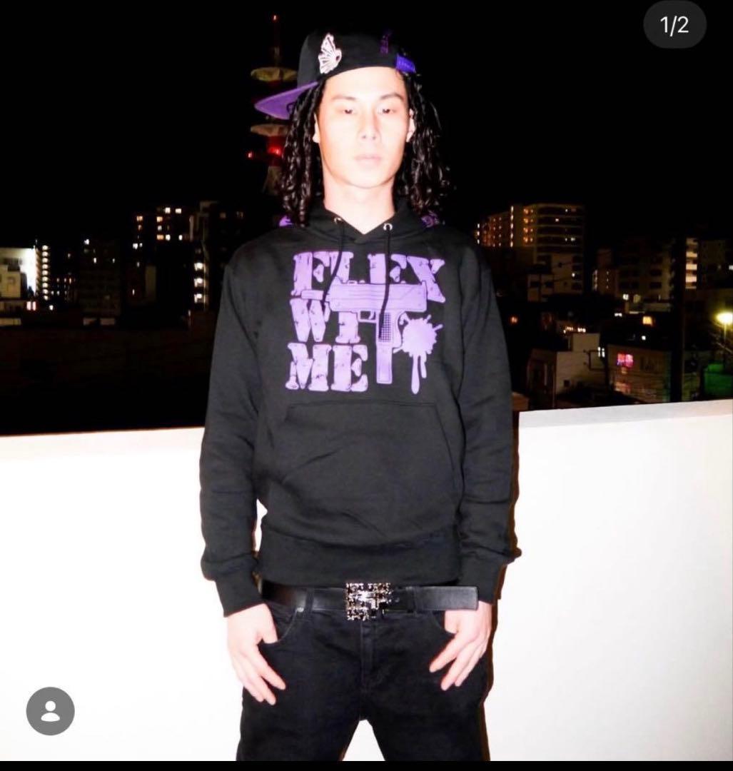 黒紫のパーカー FLEX WIT ME POPUP限定 flexwitme