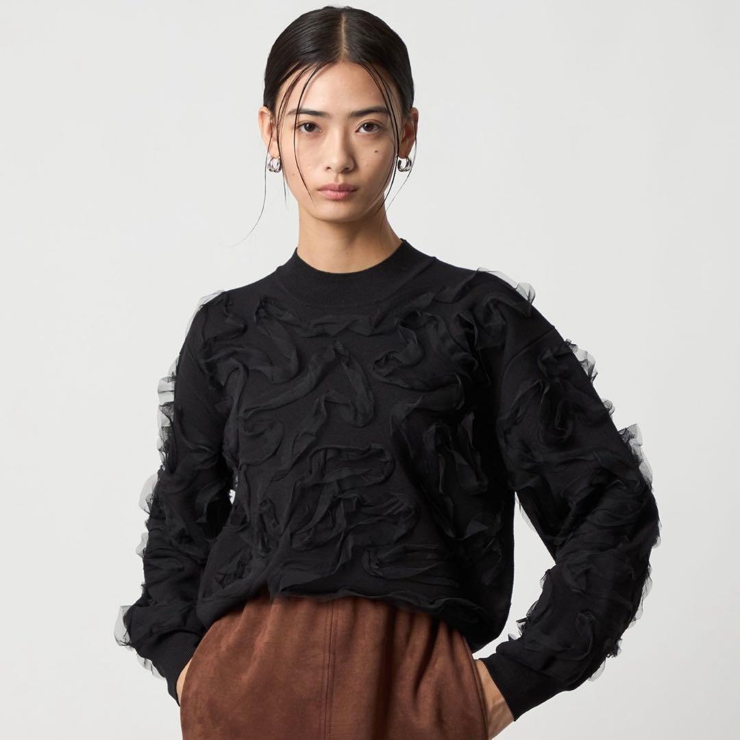 【未使用】EMMEL REFINES／チュールニットプールオーバー