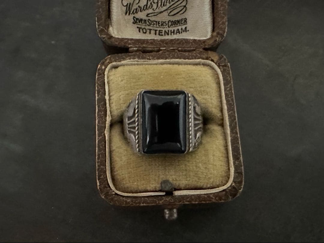 希少　ヴィンテージ　リング　アンティーク　アメリカ　オニキス　シルバー　925