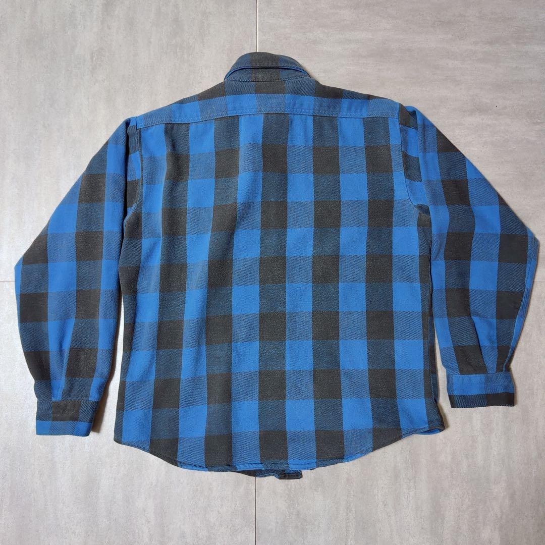 t*n様 好配色 70s FIVE BROTHER ネルシャツ USA製 青×黒