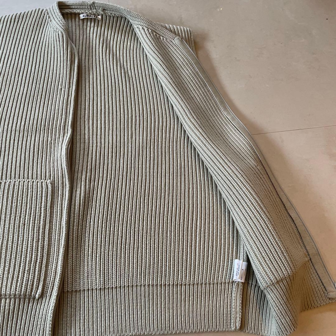 AURALEE ミントグリーン ジップアップニットベスト