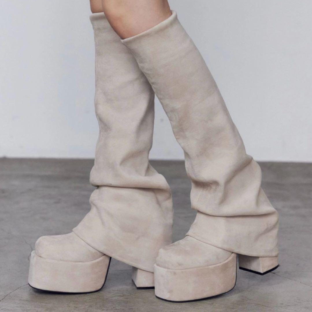 【美品】EMODA ルーズカバーフレアフィットブーツ