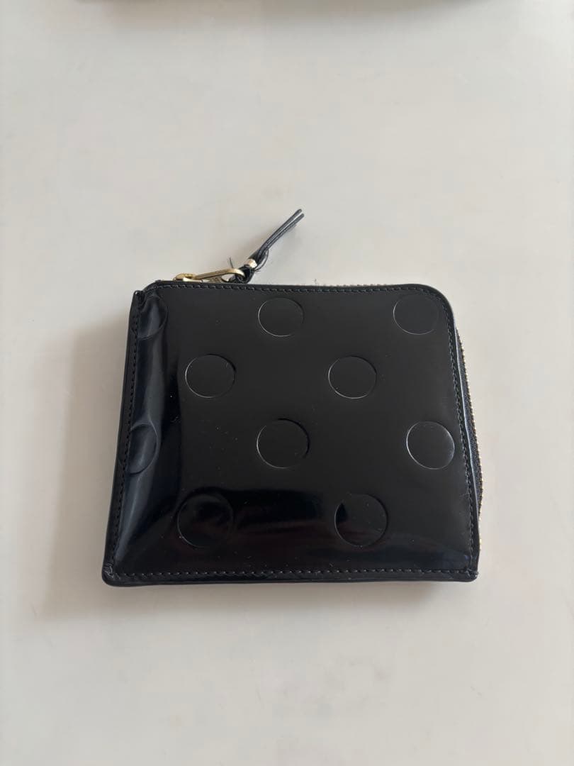 大人気✨コムデギャルソン 財布 L字ファスナー 本革 ポルカドット ブラック