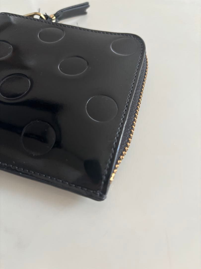 大人気✨コムデギャルソン 財布 L字ファスナー 本革 ポルカドット ブラック