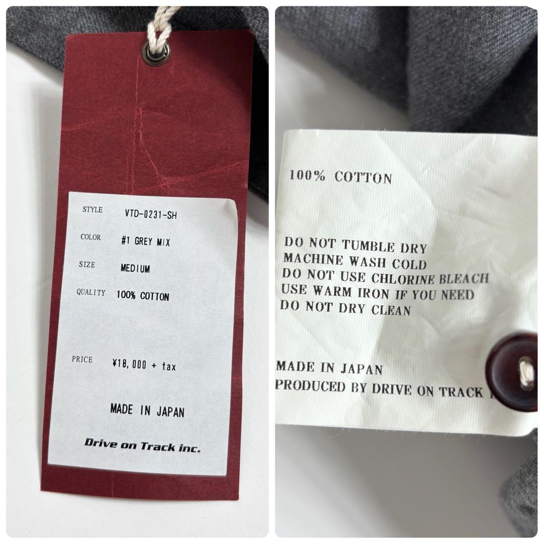 【未使用 タグ付き】A VONTADE コットンネル バンドカラー シャツ