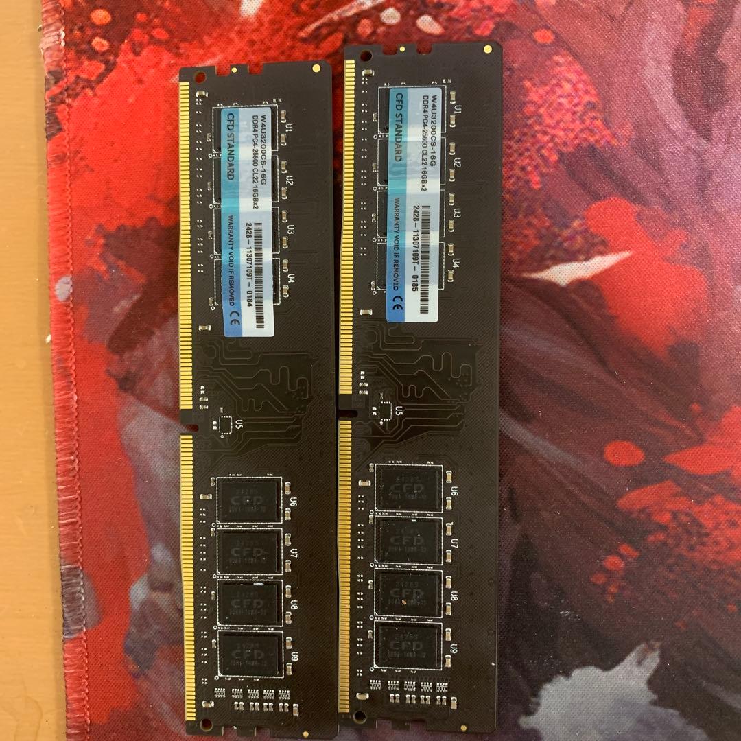 DDR4 16GB×2枚32GB PC4-25600 3200MHz 動作確認済