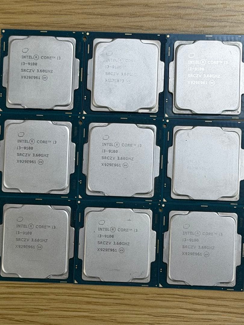 複数まとめて Intel Core i3-9100 CPU 3.60GHz
