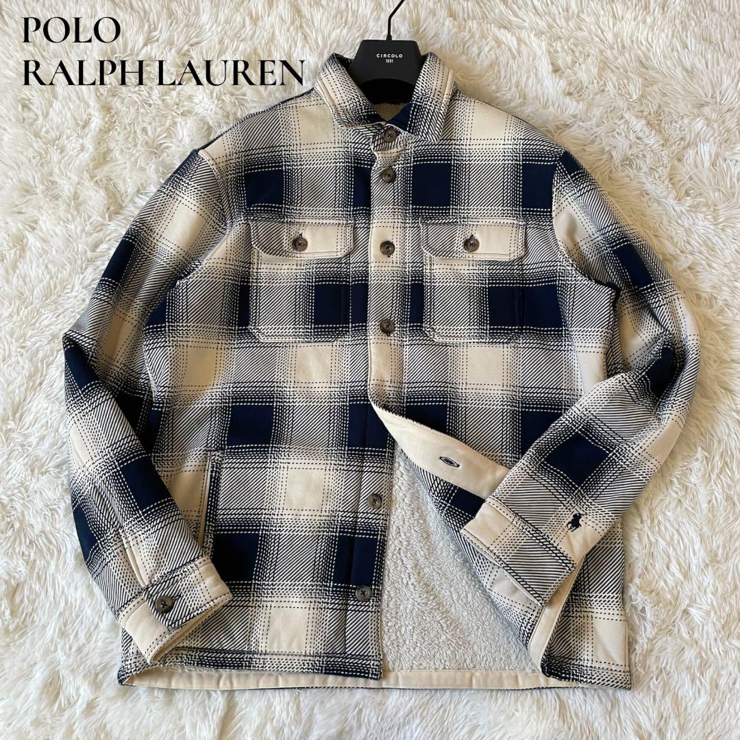 美品 RALPH LAUREN ラルフローレン 裏ボア チェック ジャケット M