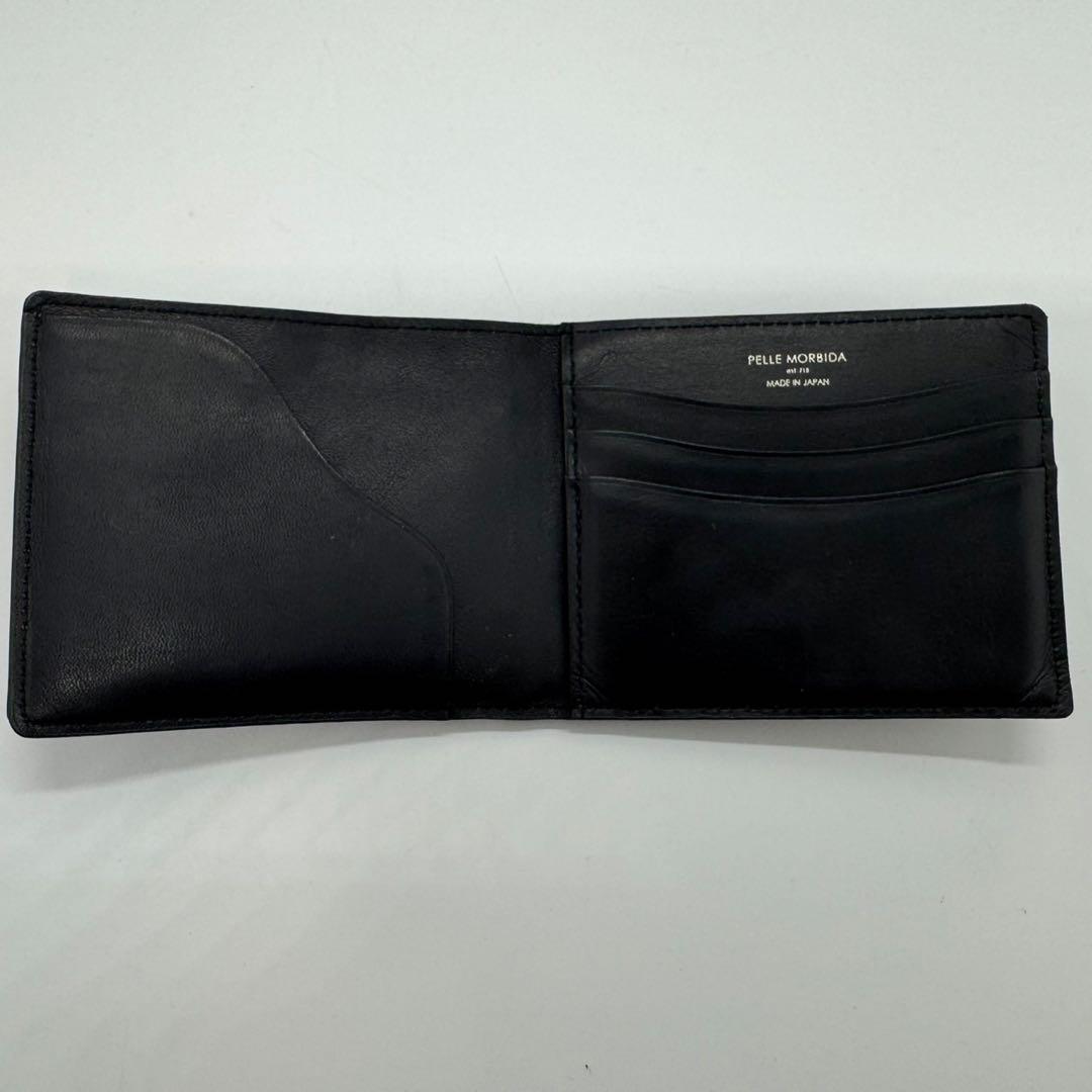 美品　PELLE MORBIDA マネークリップ 財布 二つ折り　黒　本革