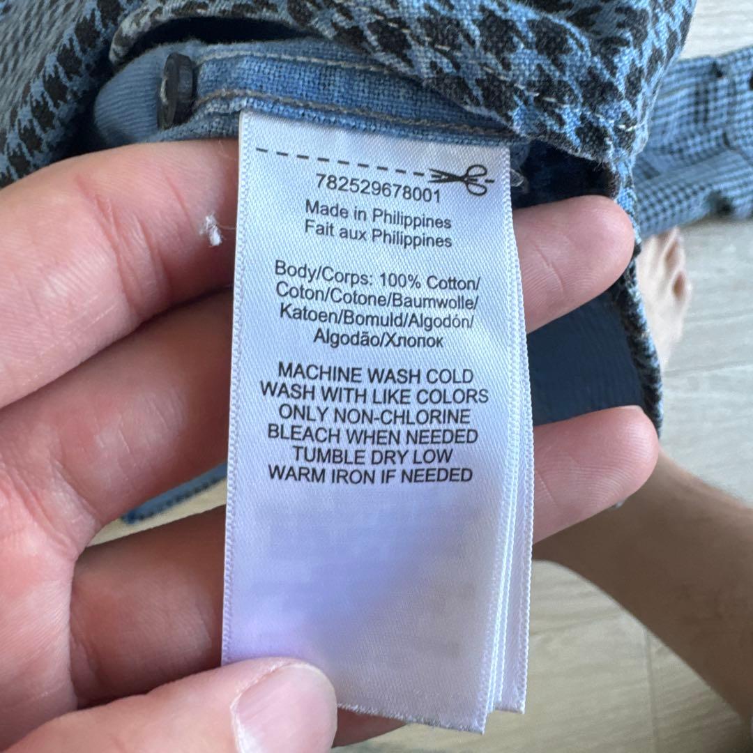 RRLダブルアールエル インディゴ染めワークシャツ　千鳥格子　ネルシャツ