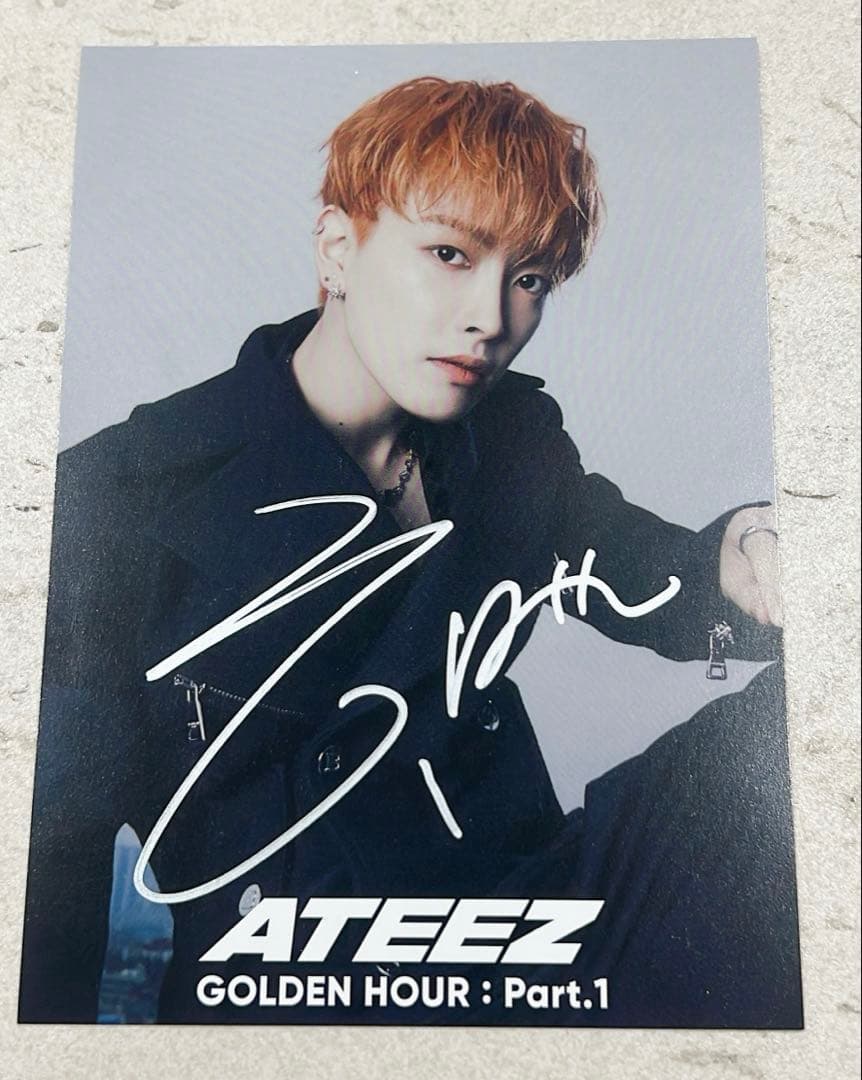 ATEEZ アチズ ホンジュンGOLDEN HOUR 直筆 サイン リリイベ