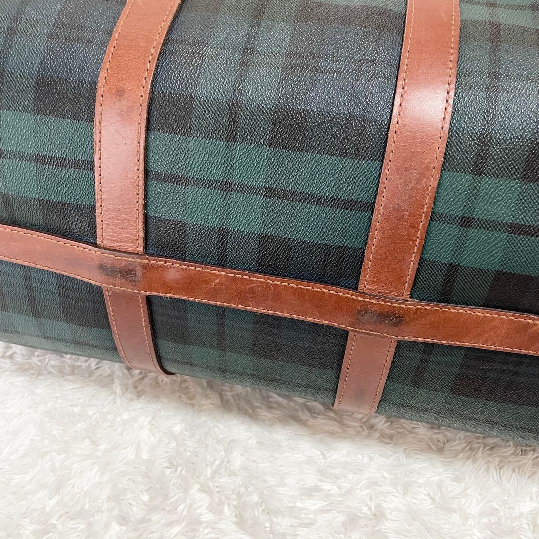 ポロラルフローレン☆2wayボストンバッグ グリーンチェック 大容量 南京錠