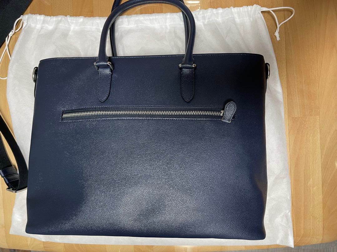 美品◎COACH ベケット オールレザー トートバッグ 本革 ネイビー