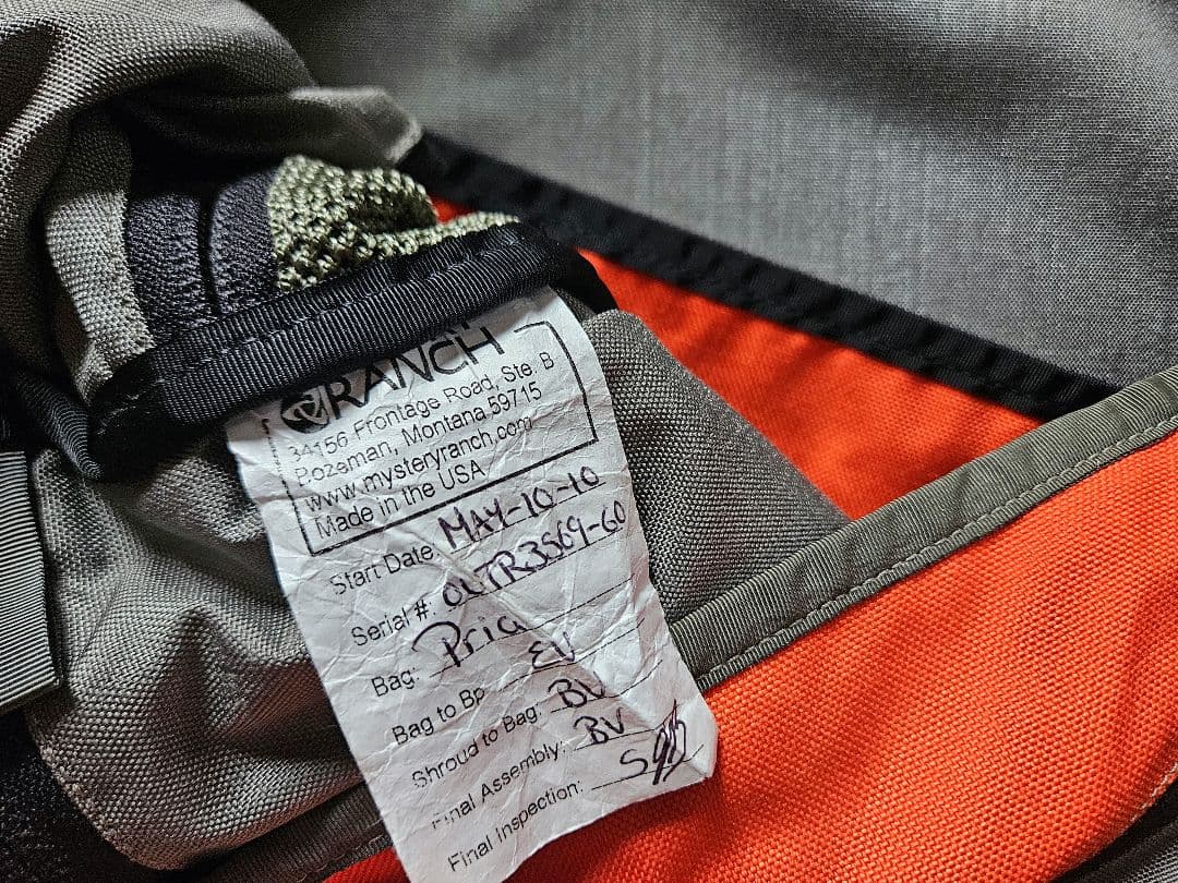 最終値下げ　ミステリーランチ　アウトサイダー　アメリカ製