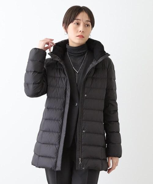 24AW 美品インディヴィ【洗える／撥水】ミドル丈ウォッシャブルダウンコート