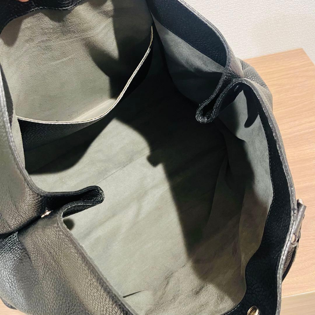 【美品】バーニーズニューヨーク レザートートバッグ ブラック