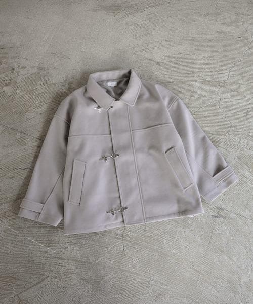 M 未使用に近い LILL ショート丈メルトンファイヤーマンブルゾン グレー