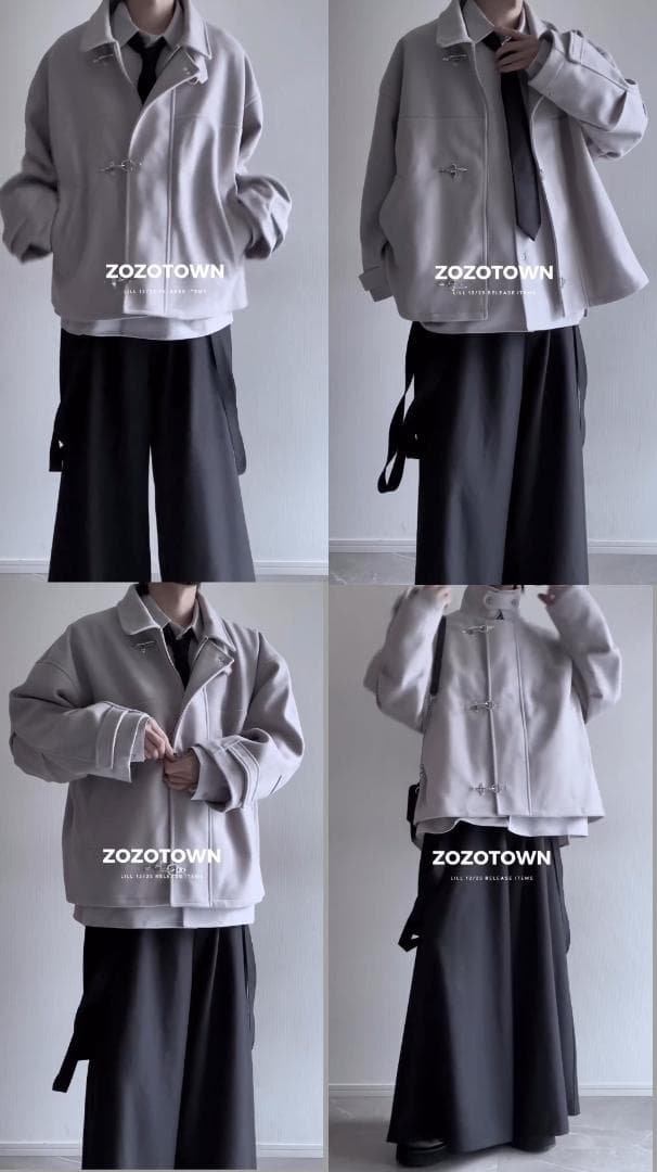 M 未使用に近い LILL ショート丈メルトンファイヤーマンブルゾン グレー