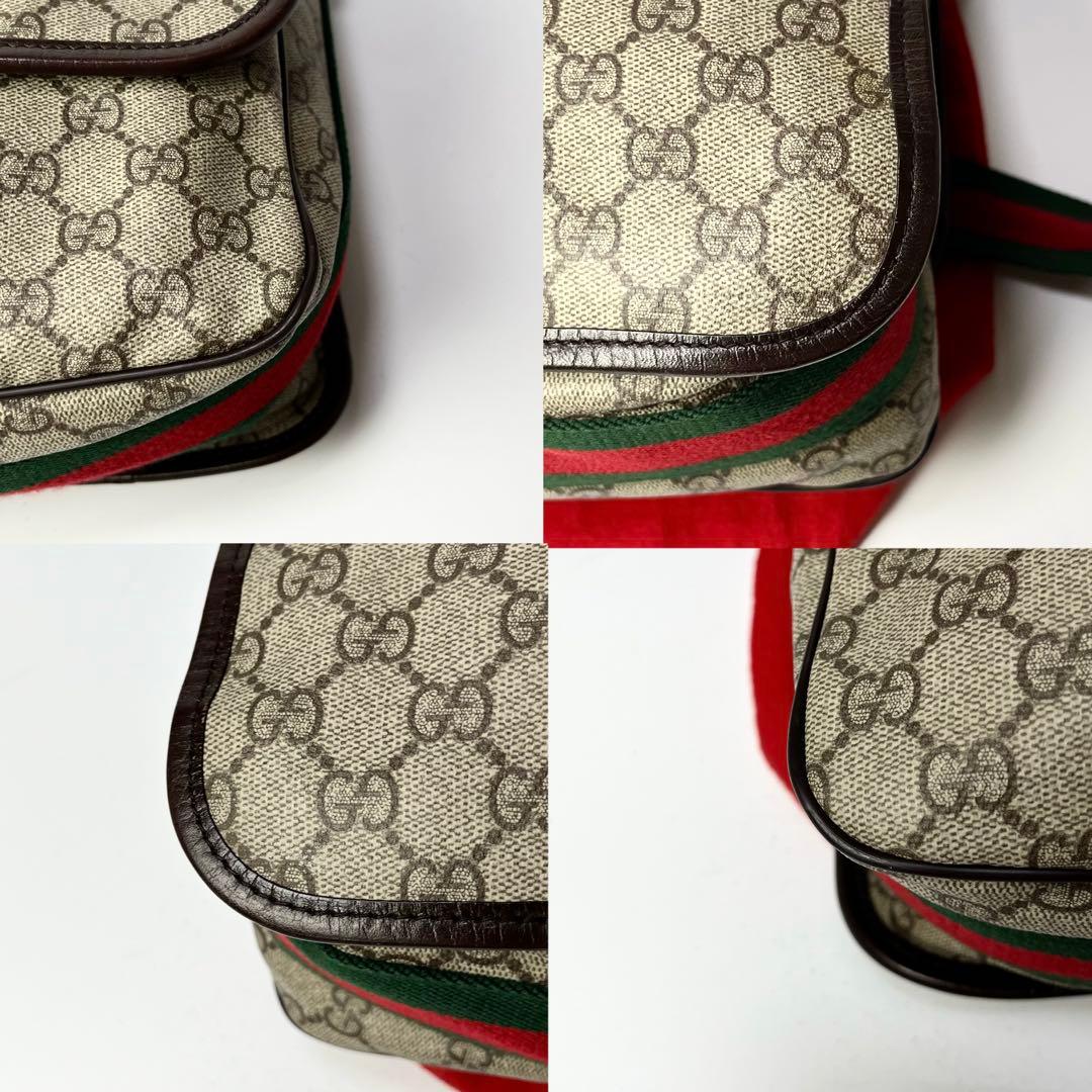 大容量/A4サイズ収納可能✨グッチ メッセンジャーバッグ GG柄 シェリーライン