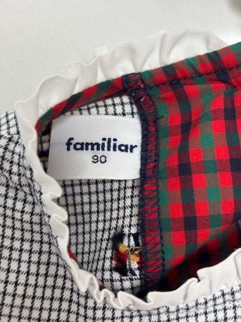 【familiar】チェック柄ワンピース 90cm【ファミリア】