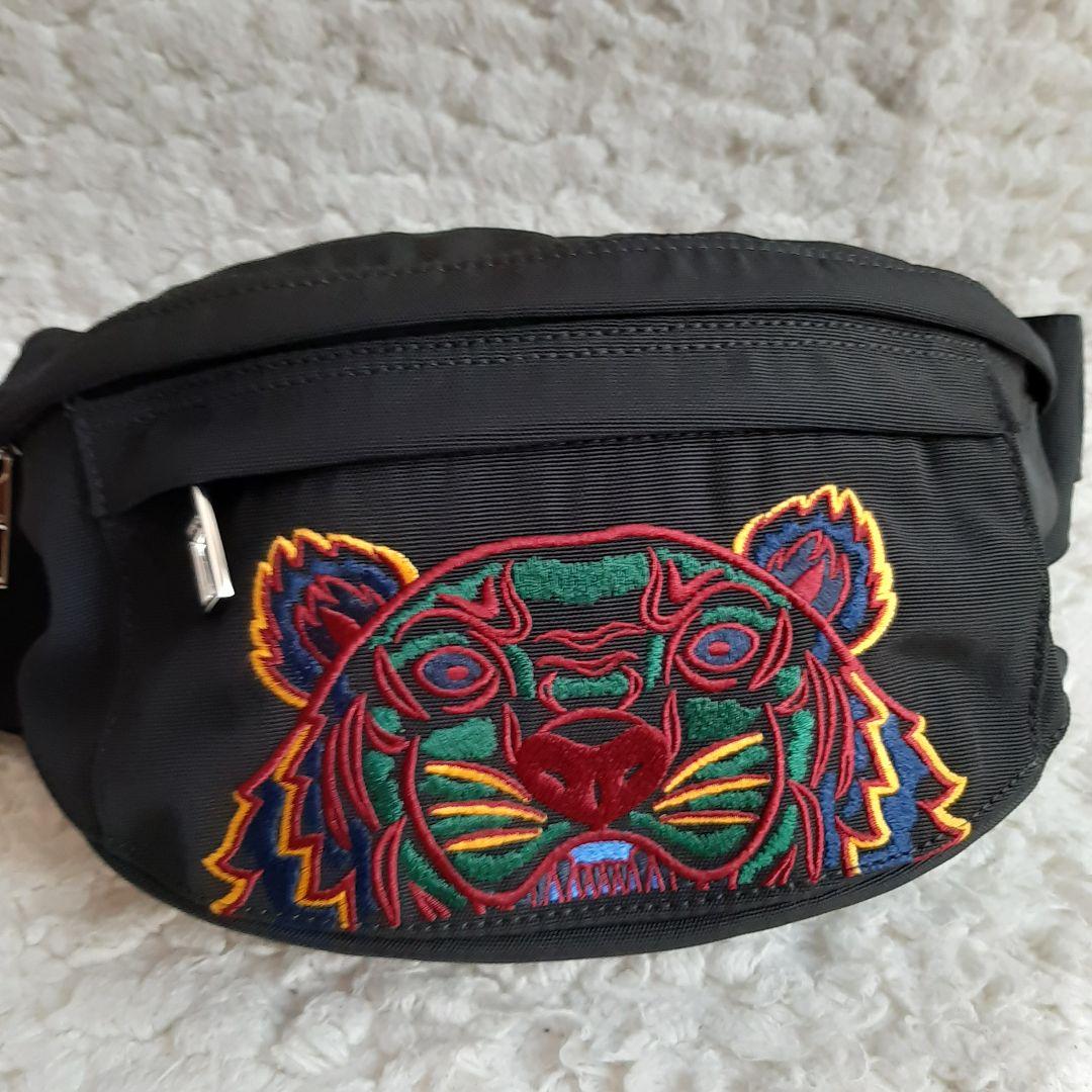 未使用に近い　KENZO ケンゾー ボディバッグ ウエストバッグ ブラック　トラ