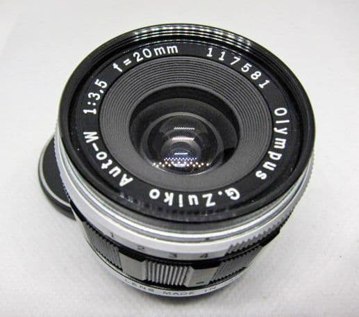 オリンパスペンF用 G.Zuiko 20mm / f3.5 超広角レンズ