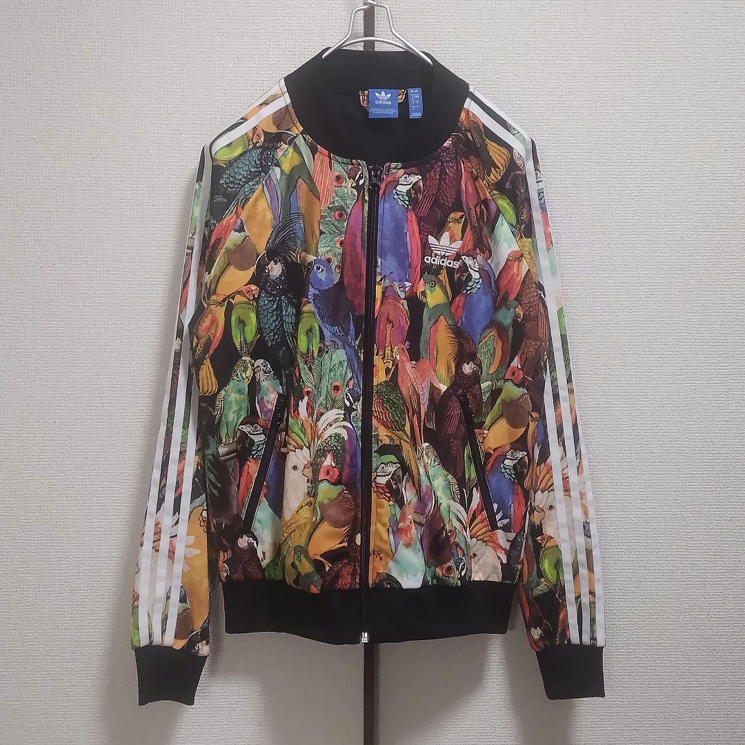 美品 adidas ジャージ トラックジャケット 鳥 総柄 OTサイズ